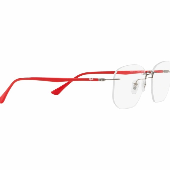New Ray-Ban Frames LightRay Rimless Glasses Unisex Gunmetal Red rb 8757 1192 53 - Picture 4 of 6